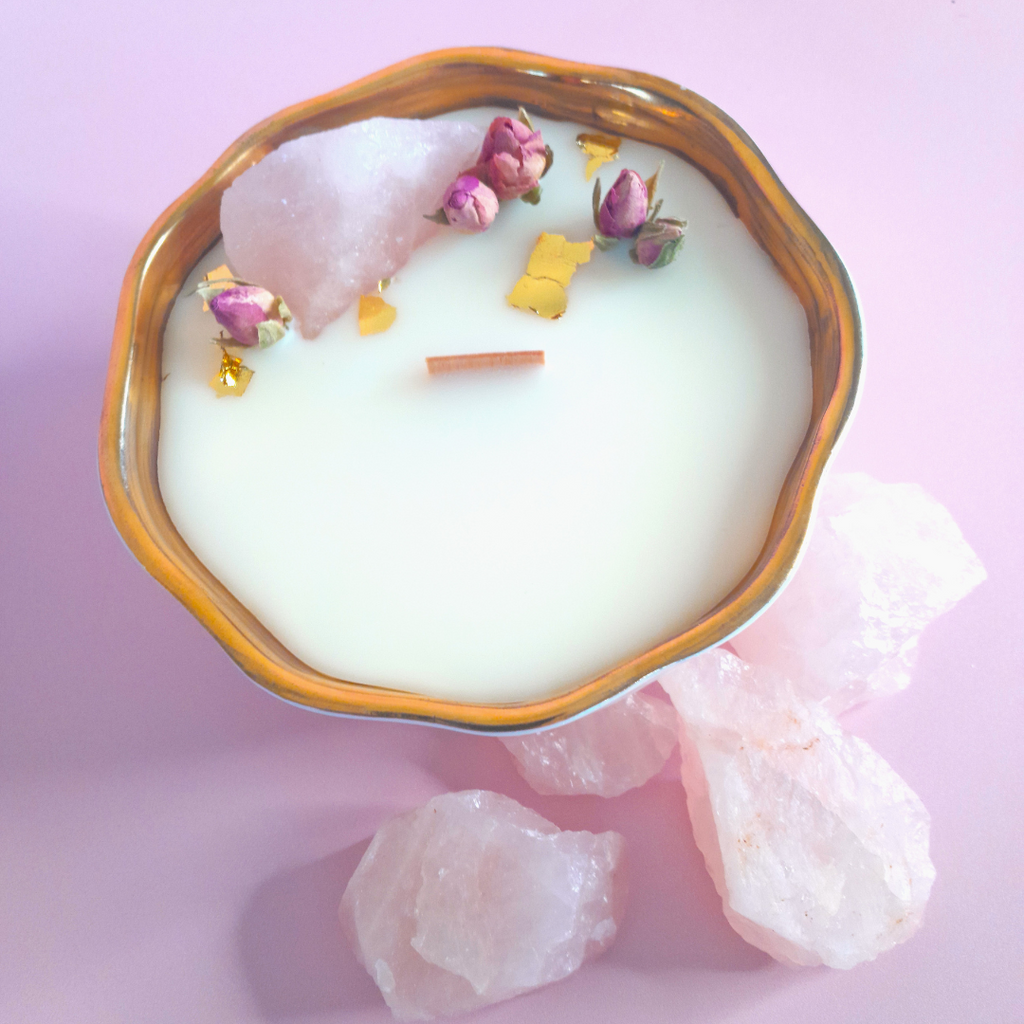 Crystal Candle Collection - Rose Quartz
